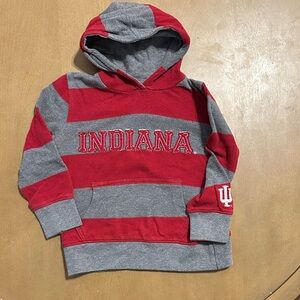 Indiana Kids Hoodie - Red and Gray Stripes